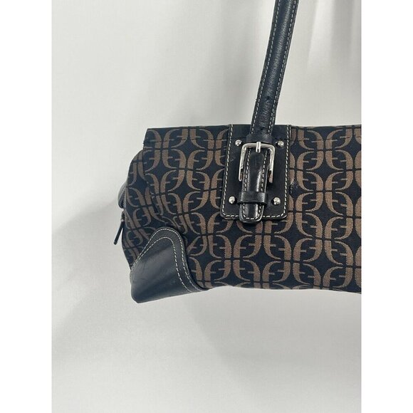 Vintage Y2K Fossil Back Black Brown Shoulder Bag - Picture 3 of 9